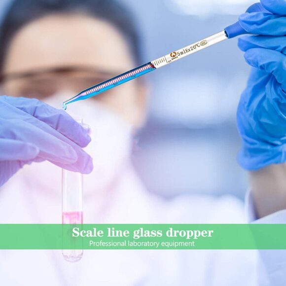 6 Pieces Glass Pipettes 10ml 5ml 3ml 2ml 1ml 0.5ml Glass Graduated Dropper Pipet - Picture 8 of 9